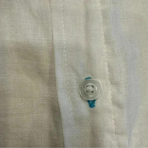 Bruno New York women’s button down white linen shirt w/ pockets size Large - Picture 7 of 8